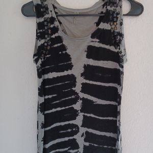 Black n Grey tye dye tank top size S